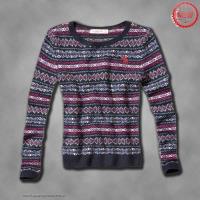 dames abercrombie fitch truien jacquard crewneck slim koningsblauw Wholesale Store v6k1m871